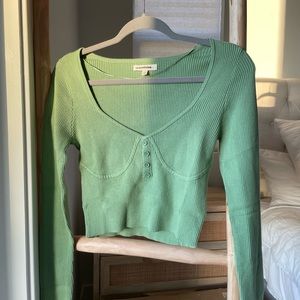 Green Knit Top